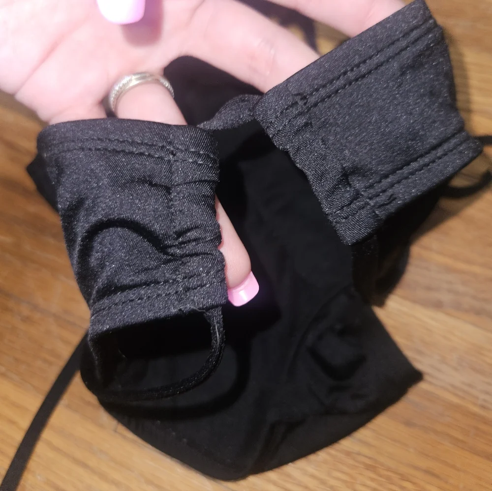 Kona Sol Black Bikini Bottom with Side Ties Size Small - Picture 2 of 10